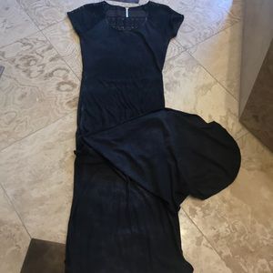 Free People Long Black Lace Dress